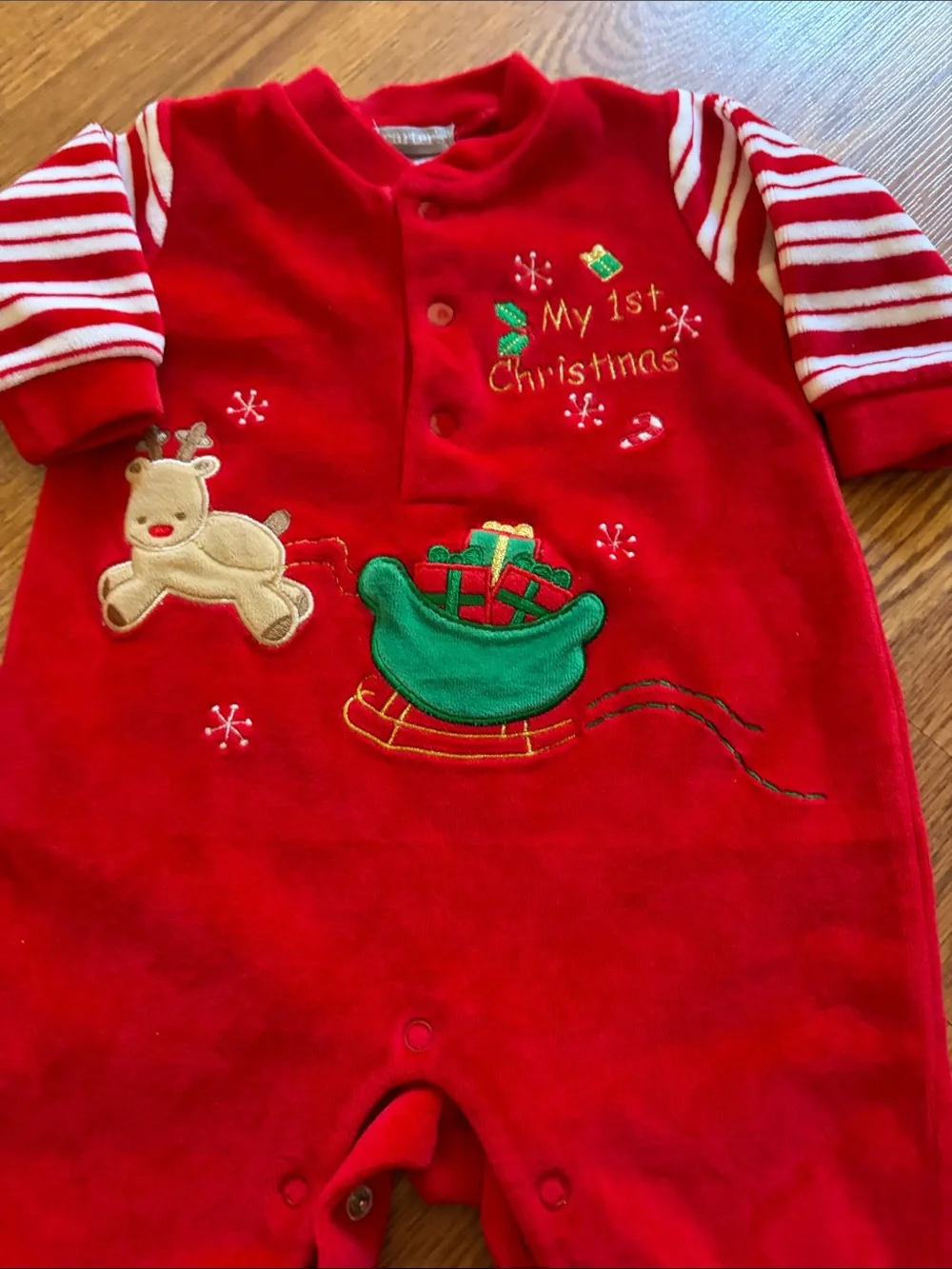 Carter's Red Green Christmas Baby Pajama Sleeper
